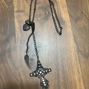 Faded black hanging necklace